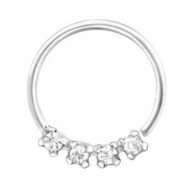 Silver Crystal Nose Ring