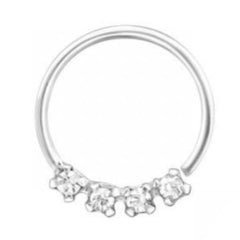 Silver Crystal Nose Ring