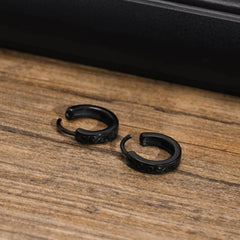 Mens Black Huggie Earrings