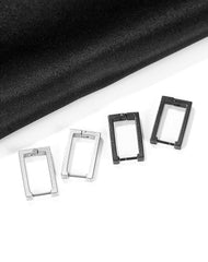 Stainless Steel Rectangular Hoop Earrings