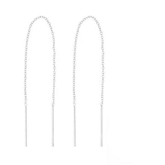 Silver Thread Bar Earrings