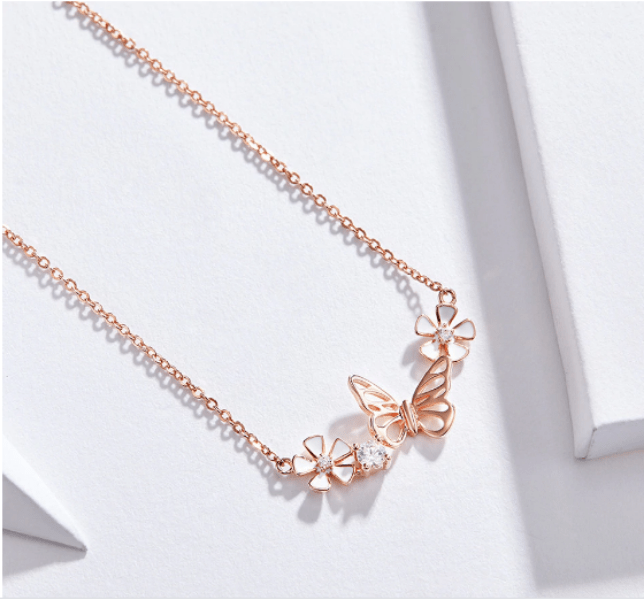Rose Gold Butterfly Necklace