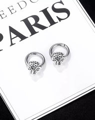Stainles Steel Leopard Head Stud Earrings for Men