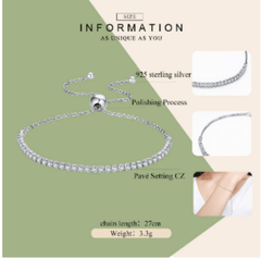 Silver and Crystal Tennis Bracelets