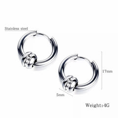 Stainless Steel Hoop Earrings For Men