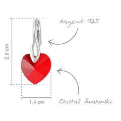 Silver Siam Heart Earrings