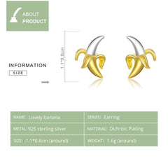Two-Tone Banana Stud Earrings