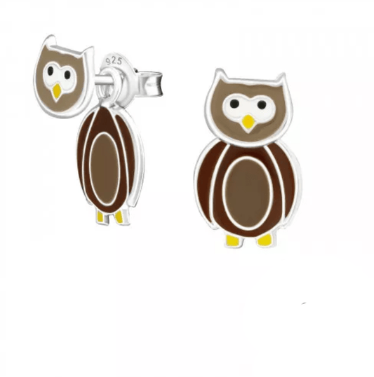 Silver Owl Earrings
