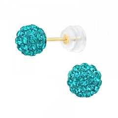 14k  Gold  Blue Stud Earrings