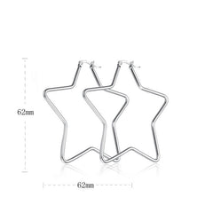 Stainless Steel Five Star Earrings