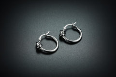 Stainless Steel Gold Hoop Tie Knot Earrings