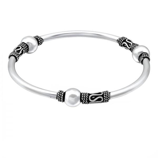 Silver Bali Bangle Bracelet