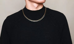 Men's Gold Black Titanium Magnetic Therapy Necklace