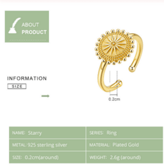 Silver Gold Compass Wedding Ring