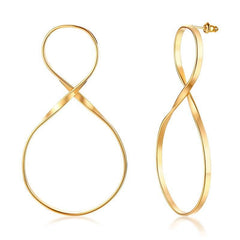 Stainless Steel Gold Dangle Ladies Earrings