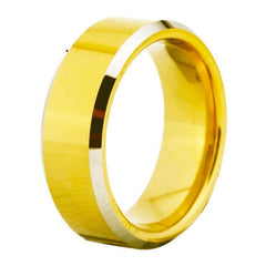 Personalised Engraved Gold Tungsten Wedding Ring for Men