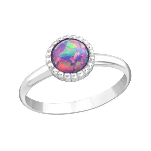 Silver Multi Lavender Midi Ring