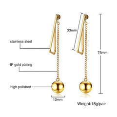Steel Gold Women Jewellerys Long Drop Earrings