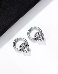 Stainles Steel Leopard Head Stud Earrings for Men
