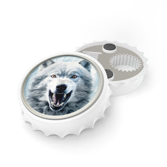 White Wolf Magnetic Bottle Opener