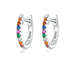 Silver Round Circle Hoop Earring