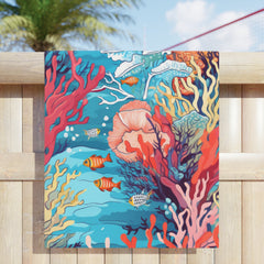 Underwater Coral Reef Beach Towel