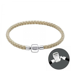 Genuine Leather Silver Bracelet for Women