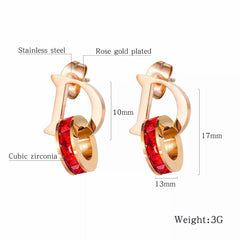 Stainless Steel Rose Gold Drop Earrings