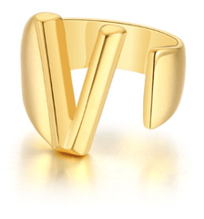 Women Gold Letter  Initial Ring