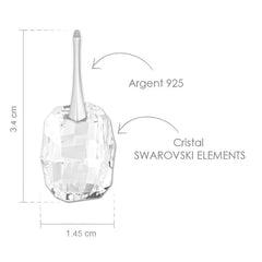 Sterling Silver white Crystal Pendant Necklace Jewellery Set