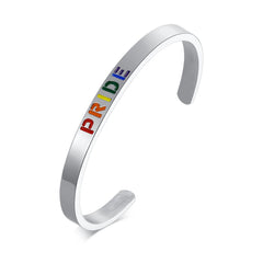 Steel Pride LGBT Rainbow Bangle
