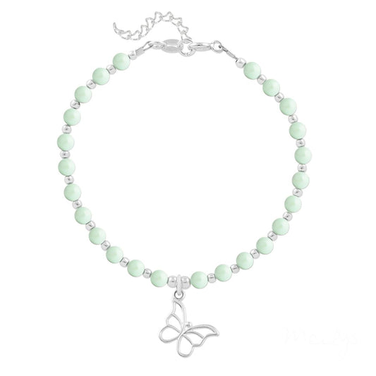 Green Silver Fine Bracelet