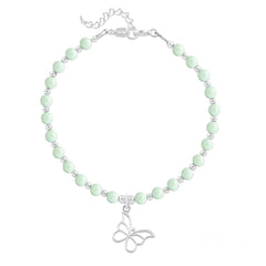 Green Silver Fine Bracelet