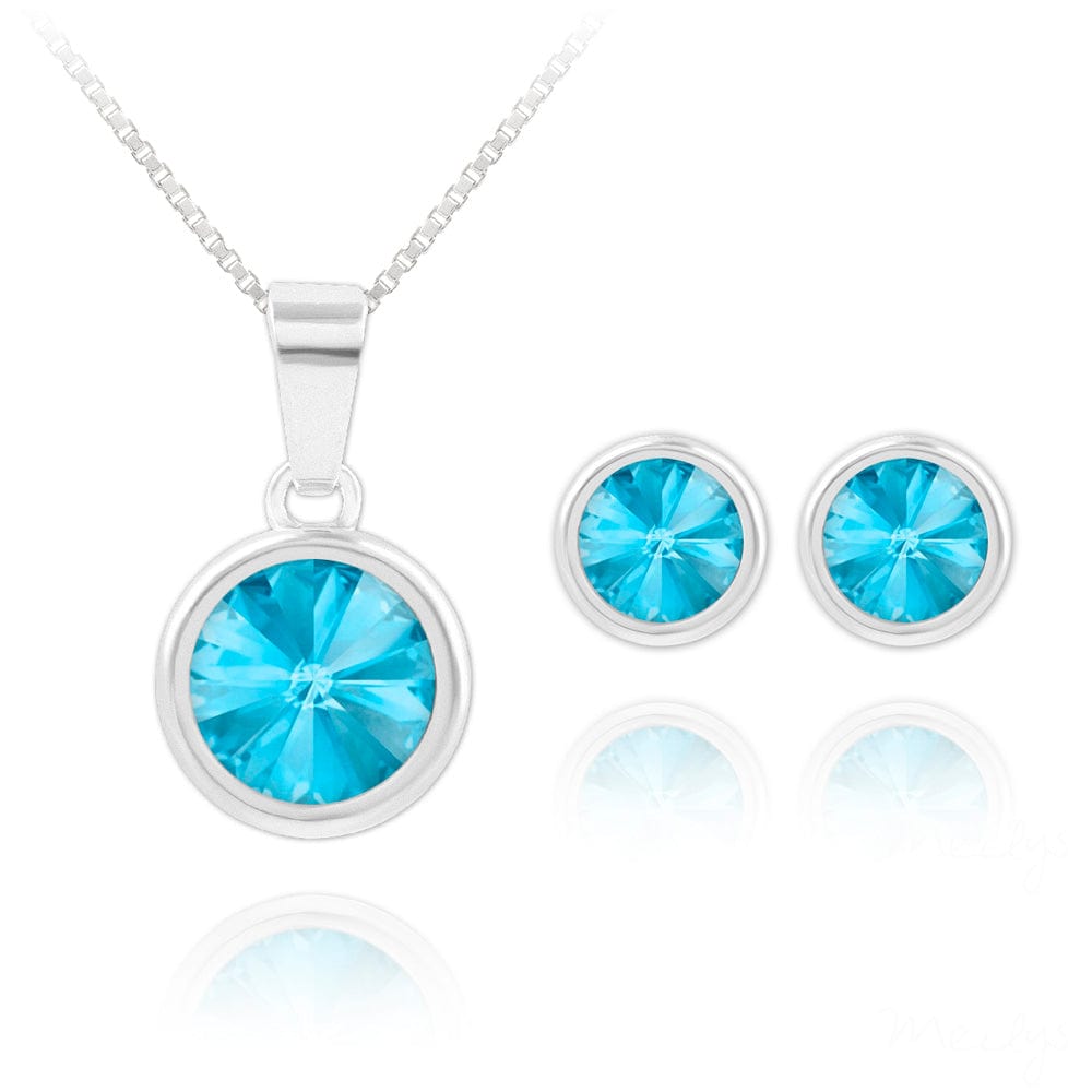 Silver Aquamarine Luxury Jewellery Set