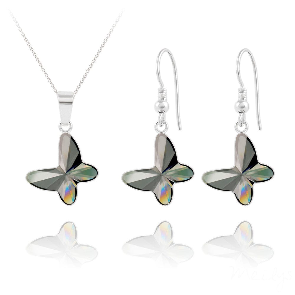Silver Night Butterfly Jewellery Set