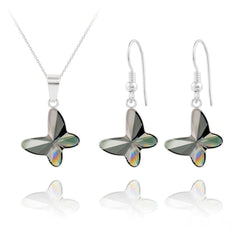 Silver Night Butterfly Jewellery Set