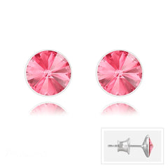 Silver Stud Rose Earrings