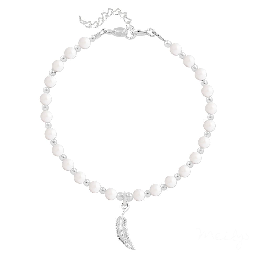 Silver Feather Fine Bracelet