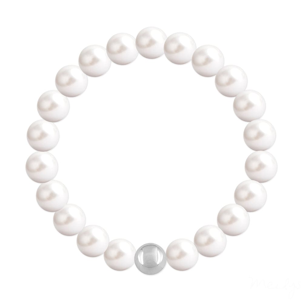 Silver White Real Pearls Fine Bracelet