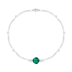 Silver Genuine Emerald Bracelet