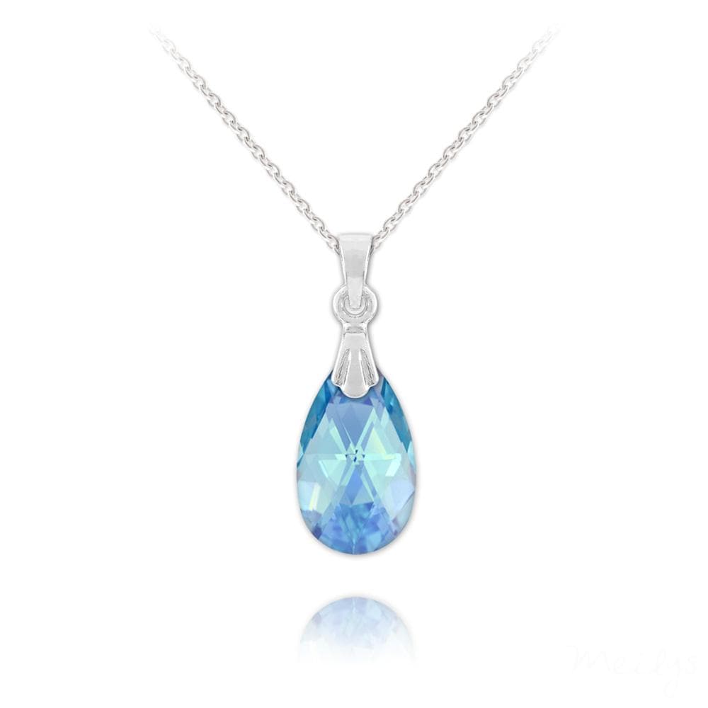Pear-Shaped Silver Swarovski Crystal Pendant