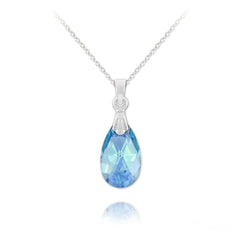 Pear-Shaped Silver Swarovski Crystal Pendant