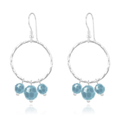 Silver Turquoise Earrings with Swarovski Crystal
