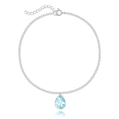 Silver Aquamarine Fine Bracelet for Women