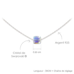 Silver Choker With Crystal Cube