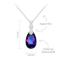 Heliotrope Vintage Silver Necklace with Swarovski Crystal