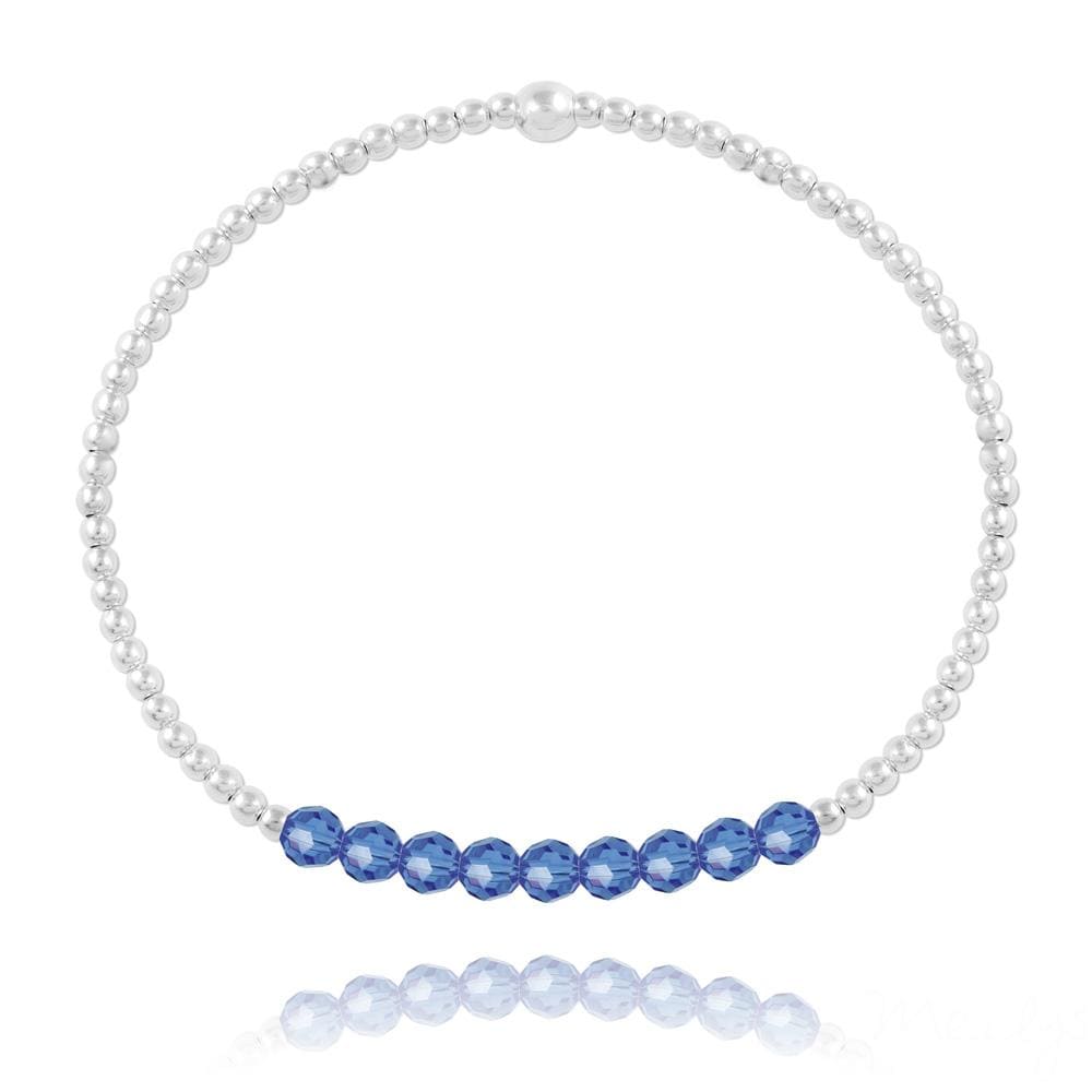 Silver and Sapphire Blue Bracelet Swarovski Crystal