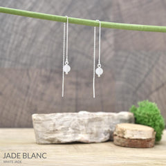 Rhodium Plated Sterling Silver White Jade Jewellery Set