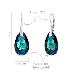 Sterling Silver Bermuda Blue Crystal Drop Earrings