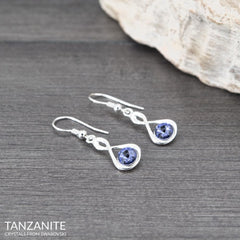 Tanzanite Silver Earrings